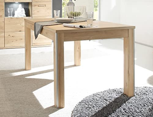 expendio Esstisch ESMA 14 Eiche Bianco teilmassiv 160(260) x90x77 cm Esszimmertisch Tisch Küchentisch Eckbanktisch