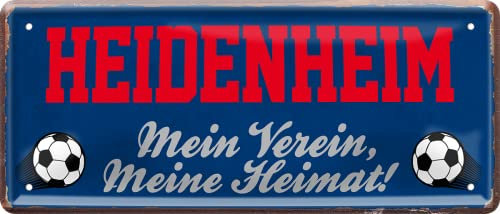 schilderkreis24 – Fußballschild Heidenheim “Mein Verein, Meine Heimat!“ Deko Garage Artikel Sport Verein Geschenkidee Club Weihnachten Fußball Fan Liebhaber Begeisterte 28x12 cm