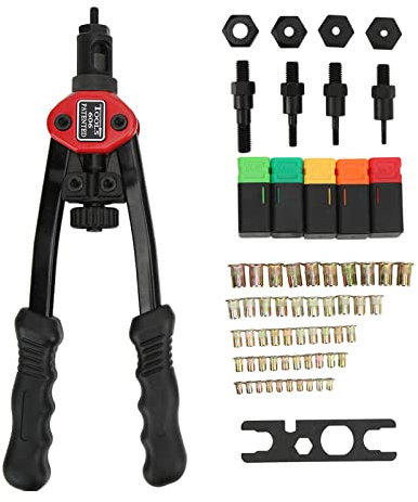 Herramienta de Tuerca de Remache Manual de 12 Pulgadas, Tuerca de Tornillo M3 M4 M5 M8 para Automoción, Remachador Manual, Herramientas de Remachado de Tuerca, Juego de Herramientas de Remache Nutsert