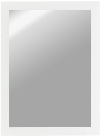 CLAMARO 'Vision' Wandspiegel 40x50 cm maßgefertigt | Weiss Matt | Moderner eckiger Spiegel mit MDF-Holzrahmen, inkl. Metall Aufhänger und Montagematerial (Querformat & Hochformat)