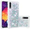 COTDINFOR Kompatibel mit Samsung Galaxy A50 Hülle Flüssigkeit Glitzer Stoßfest Fließend Glänzend Schlank Hülle für Schutzhülle Silikon Handyhüllen für Galaxy A50 TPU Love Silver YBWTLS.