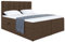 MEBLINI Boxspringbett mit Bettkasten - Gepolstert Doppelbett mit Matratze und Topper - Polsterbett mit Stauraum - Bett mit Kopfteil - Stauraumbett - NILS - 140x200 - H3/Braun Webstoff