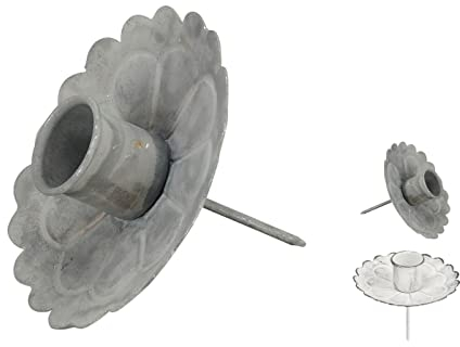 NETPROSHOP Krone Kerzenhalter Durchmesser 8cm zum Stecken für Tafelkerzen, Farbe:Eisen Antik, Auswahl:8 cm