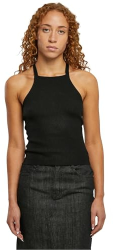 Urban Classics Damen Top Ladies Rib Knit Crossed Back Top Black 5XL