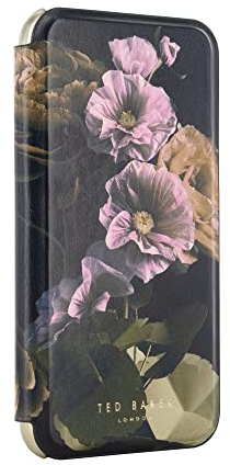 Ted Baker GLADIA Black Paper Flowers Mirror Folio Phone Case for iPhone 11 Gold Shell
