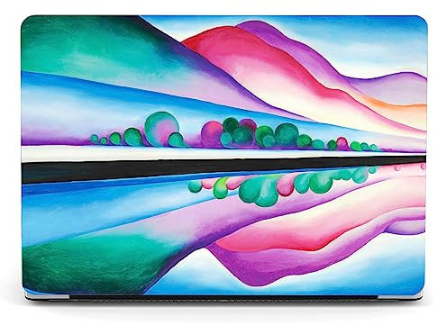 Berkin Arts Case for 15 Microsoft Surface Laptop 5/4/3, 2022-2019 Metal Palm Model 1872/1873/1953/1979 with Keyboard Cover & Screen Protector Abstract Landscape(Lake George Reflection by O'Keeffe)