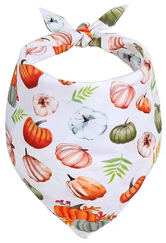 Gofshy Thanksgiving-Hundehalstuch, Größe XL, waschbar, Halloween-Kürbis-Hundeschal, dreieckig, verstellbar, Welpen-Bandana, Herbst-Lätzchen, Taschentuch für Mädchen oder Jungen, Größe L