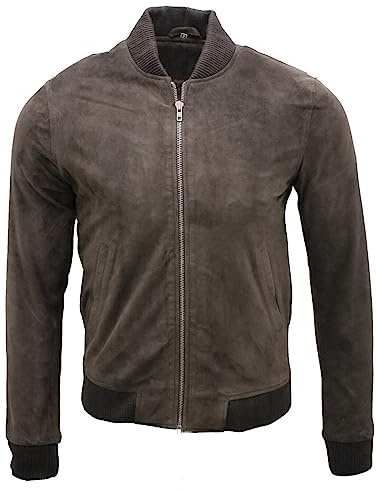 Men's Varsity Suede Leather Bomber Jacket