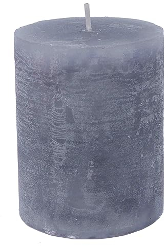 Stumpenkerze durchgefärbt 10 x Ø 8 cm (Frostgrau)