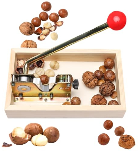 Nizirioo Casse-noisette avec fonction levier, casse-noisettes, casse-noisettes, craquelins de noix, casse-noisettes, taille réglable, casse-noix pour noisettes, noix du Brésil, amandes, noix de pécan