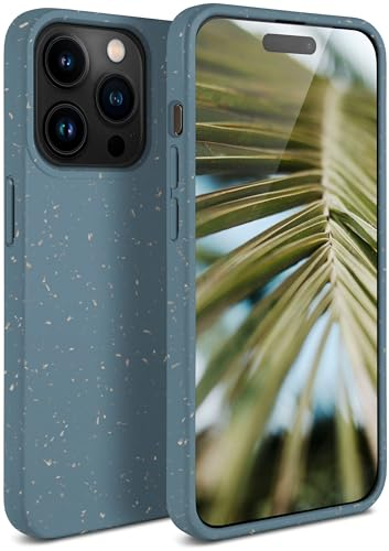 ONEFLOW Sama Sama Case kompatibel mit Apple iPhone 15 Pro – Nachhaltige Handyhülle aus Pflanzenfasern, Hülle biologisch abbaubar ohne Plastik, vegan und umweltfreundlich – Petrol