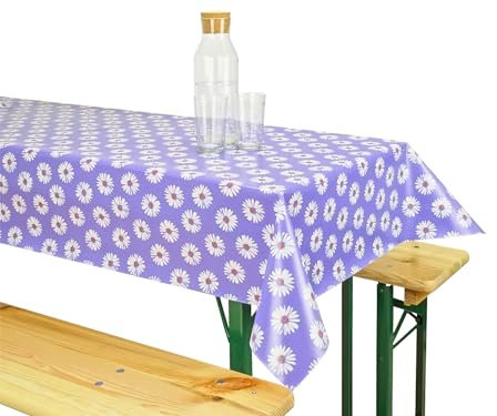 Wachstuch-Tischdecke in Biertischgröße 90 x 260cm (Blumen)