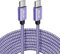 JALIXI USB C to USB C Cable 3M, 60W PD Long USBC Charger Cable Super Fast Charging for iPhone 16/15 Pro Max Plus, for iPad 10th Air/Pro, Purple