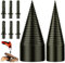 EMOIEMO Spaccalegna Cono di Legno - 32mm+42mm Cono per Vite Spaccalegna con 6 Manici per Trapano, Spaccalegna per Uso Domestico, Cono di Legno Punta, Spaccalegna per Trapano per Legno