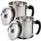 GBACHOOSE 2 Pcs Oil Strainer Pot Grease Can, 1.3L Stainless Steel Oil Container with Strainer, Bacon Grease Container with Lid and Non-Slip Plate for Storing Frying Oil and Cooking Grease
