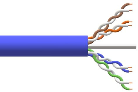 Connetto - cavo solido utp per reti categoria 6 lszh awg24 in rame matassa mt 305 classe cpr cca colore blu