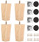 YAYODS 4 Stück Möbelfüße Holz 10cm - Tischbeine Quadrat - Robuste Möbelbeine Mit Montageplatten Und Schrauben - Schwerlaste Schrankfüße Für Sofa, Bett, Schrank, Tisch