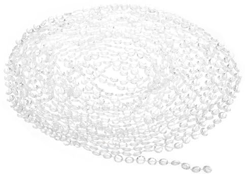 PATIKIL 10mm 33 Ft Crystal Beads Garland Strand, Octagonal Beaded Chain for Beaded Curtain Hanging Chandelier Ornament Wedding and Party Craft DIY, Clear