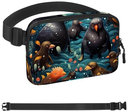 Platypus Duckbill Crossbody Bauchtasche für Damen und Herren, große Hüfttasche und Hüfttasche mit verstellbarem Gurt für Outdoor, Workout, Reisen, Freizeit, Laufen, Wandern, Radfahren, Mehrfarbig 16,