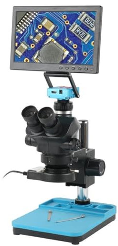 Monitor LCD De 10,1 Pulgadas, 11,6 Pulgadas, 1080P, 48MP, 2K, 4K, Cámara De Vídeo HDMI, 50X, 100X, Juego De Microscopio Trinocular Estéreo De Laboratorio Industrial(10.1 Inch,48MP 2K 4K HDMI-01)