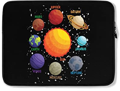 Housse Ordinateur Portable Exploration Spatiale du Système Solaire Housse De Protection Ordinateur À La Saleté Antichoc Sacoche Ordinateur 15In, pour Femmes, Hommes