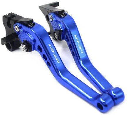 HZlailai MT07 MT 07 MT-07 2014-2024 2015 für Motorrad CNC Zubehör Kurze Bremse Kupplungshebel Verstellbar Blau
