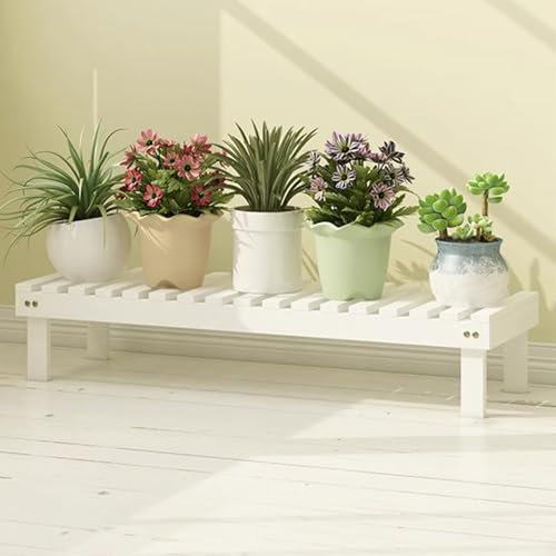 SZKTHD Portapiante In Legno Scaffale Per Fiori A Più Livelli Da Interno Supporto Per Piante Da Balcone Espositore Per Piante Grasse Scaffale Per Piante Da Interno Ed Esterno(bianca,58X25X15CM)