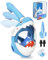 KIMIGO Schnorchelmaske für Kinder, 180°HD Anti Fog und Anti Leck, Vollgesichtsmaske mit Trockenoberteil, für 4-12 Jahre Kinder
