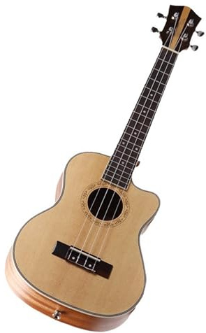 Cleary Fichte Mahagoni Cutaway Ukulele 26 Sperrholz Kleines Akustikgitarreninstrument(26)