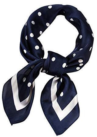 FGUUTYM Schal 70x70cm Schals Halstuch Damen Dot Polka Halstuch Schal Katzenmotiv (Navy, 70X70cm)