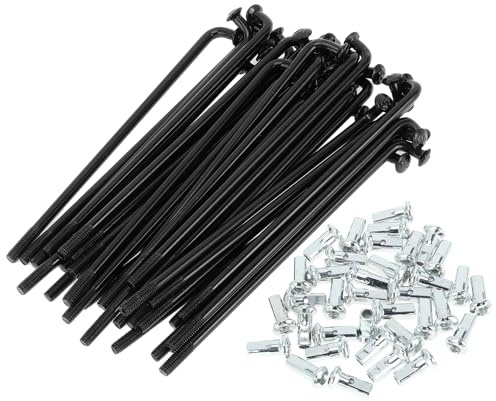 RATCHROLL Raggi Universali 12G 78mm 1 Set per Bicicletta Acciaio Carbonio | Diametro Asta 2.5mm Dado 13x6.8mm Testa Gomito 5mm Installazione Semplice Adatto A Ruota Utilizzo Riparazione