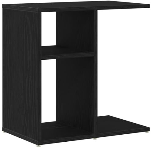 vidaXL Side Table Black oak 50 x 30 x 50 cm Engineered wood, Living Room, Modern Accent Table, Durable Indoor Space, Compact Utility for Decor, Minimalist Home Furniture