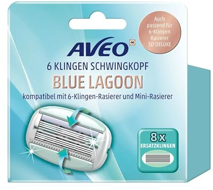 AVEO Blue Lagoon Rasierklingen Damen Ersatzklingen 6 Klingen Frauen Mini-Rasierer