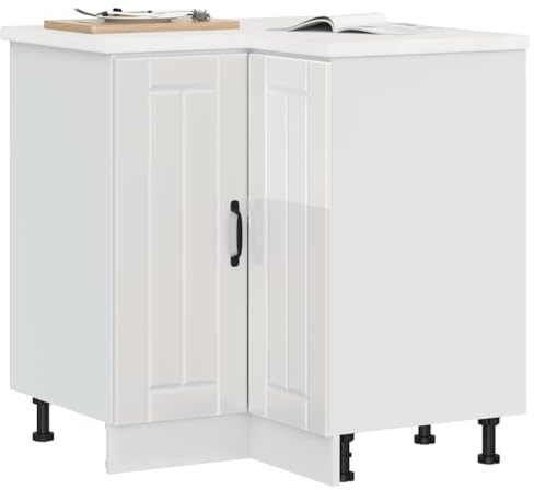 Refined Mueble bajo Esquina de Cocina Lucca Alto Brillo Blanco