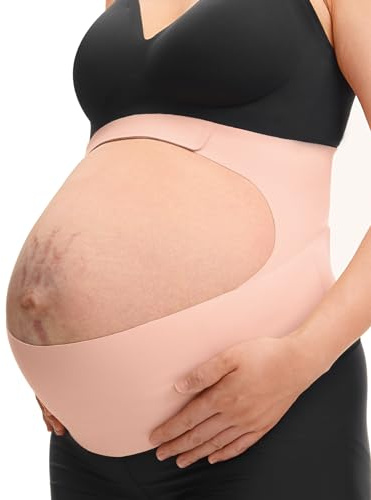 momcozy Ceinture de Grossesse Ergonomique CozySupport, Ceinture Grossesse Femme Enceinte en Tissu Respirant, Soutien du ventre, du dos et des lombaires, Discrète