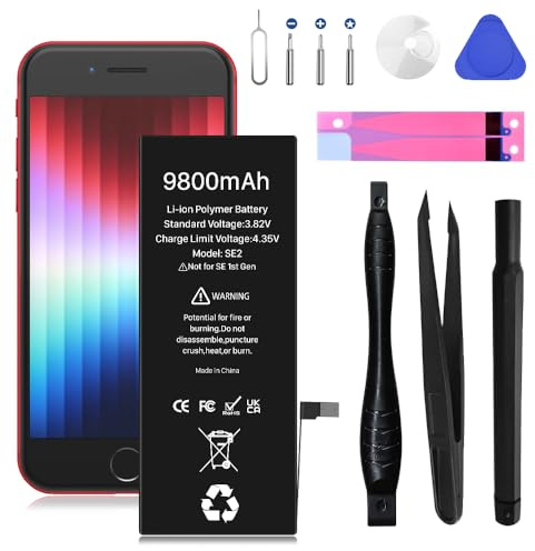 Battery for iPhone SE 2020, New Upgrade High Capacity Battery Replacement for iPhone SE2, A2275, A2296, A2298 with Repair Tool Kit