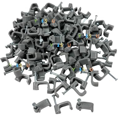 2.5mm Twin & Earth (10x5) Grey Cable Clips Nail Clips 10mm Cable Clips Tacks for Electrical Cables Wire Clips 100 Pack