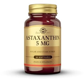 Solgar Astaxanthin 5 mg Softgels - Pack of 30 - Source of Carotenoids - Derived from Fresh Water Algae - Free from Sugar, Salt and Starch