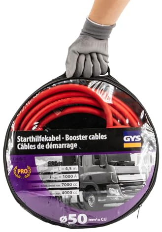 Gys GYS-056336-Câbles Câbles démarrage 500 A-3,5 m/25 mm -Pinces isolées