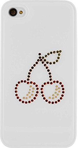 Swarovski SWFACOVIP4 Case for iPhone 4S / Plastic with Real Crystals/Pink Cherry Motif