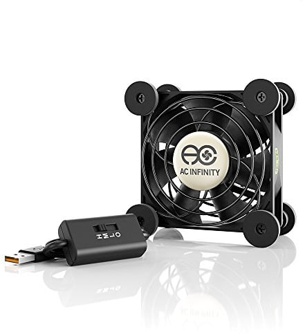 AC Infinity MULTIFAN S1, Quiet 80mm USB Fan, UL-Certified for Receiver DVR Playstation Xbox Computer Cabinet Cooling