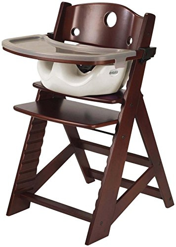Keekaroo Height Right High Chair with Infant Insert & Tray, Mahogany/Vanilla