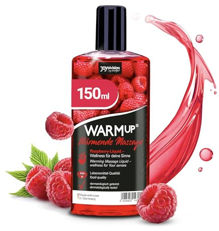 JOYDIVISION Warmup 150 ml Massageliquid mit Fruchtiger Himbeer Duft & Geschmack I Wärme-Effekt