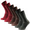 DANISH ENDURANCE Merino Wandersocken, Sommer Trekkingsocken, Unisex, Herren, Damen & Kinder, 3 Paar, Mehrfarbig (braun, rot, grün), 35-38