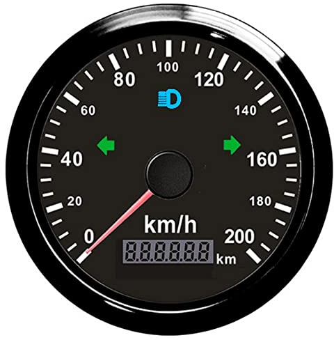 ELING GPS Compteur De Vitesse 200km/h pour Voiture Moto ODO Kilométrage 85mm 12V 24V Étanche