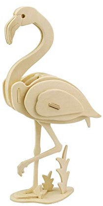 Georgie Porgy 3D Holz Puzzle Flamingo Modell Woodcraft Baukasten Kinder Spielzeug (JP269 Flamingo 22pcs)