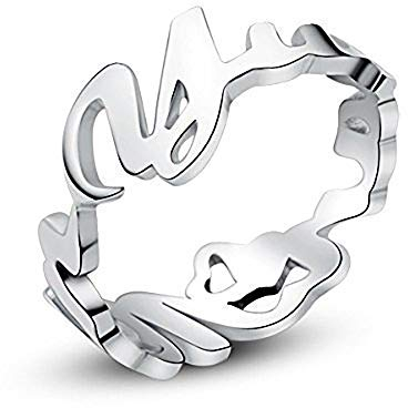Personalisierter 925 Sterling Silber Namensring – Individuell Graviert – Unisex Design für Männer und Frauen – Geschenk für Geburtstage, Jubiläen und Hochzeiten(Silber)