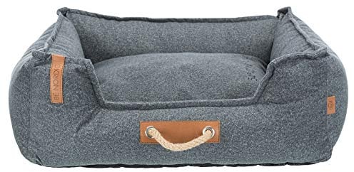 TRIXIE Robustes und hochwertiges Hundebett BE Nordic Bett Föhr Soft, eckig, 60 × 50 cm, grau- 37602