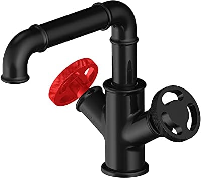 Wasserhahn Industrieller Stil Steampunk Messing Badarmatur Mischbatterie 360° drehbar für Spültischarmatur Bad Waschtischarmatur Waschbecken Armatur Badinstallationen für Waschbecken Badezimmer