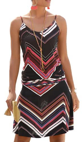 JFAN Copricostume Donna Mare Vestito Senza Maniche Bikini Cover Up Abito da Spiaggia Tropical Causal,Wavy M